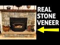 Fireplace Makeover - Real Stone Veneer - Start To Finish - DIY