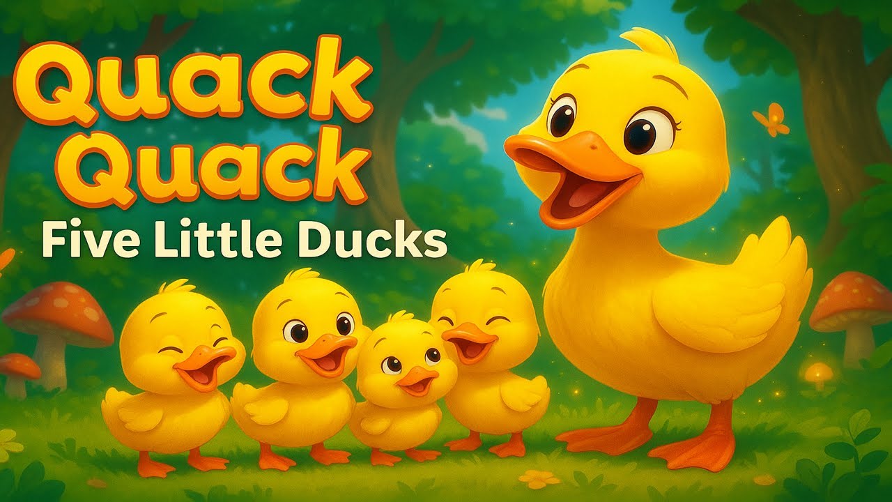 Five Little Ducks | 🛏️ Counting Down to Bedtime | Baby Lullaby & Learning Songs ✨