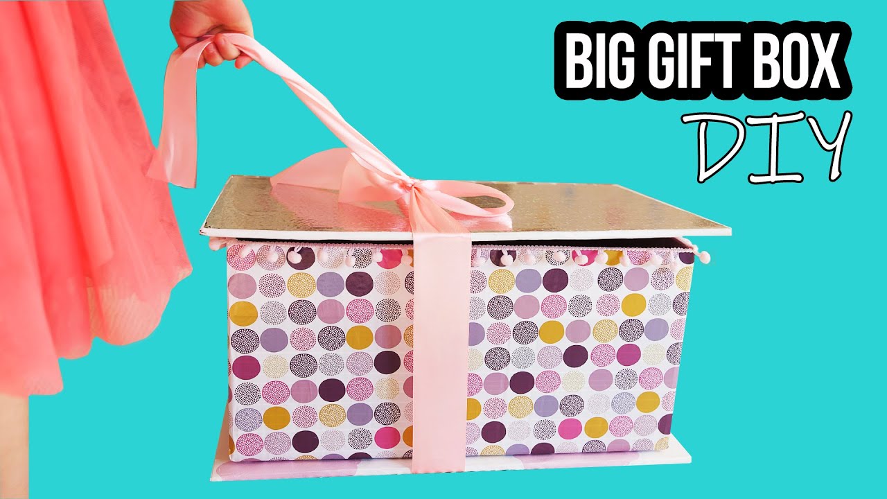 DIY GIFT BOX BIG - How to make HINGED LID Gift Box 