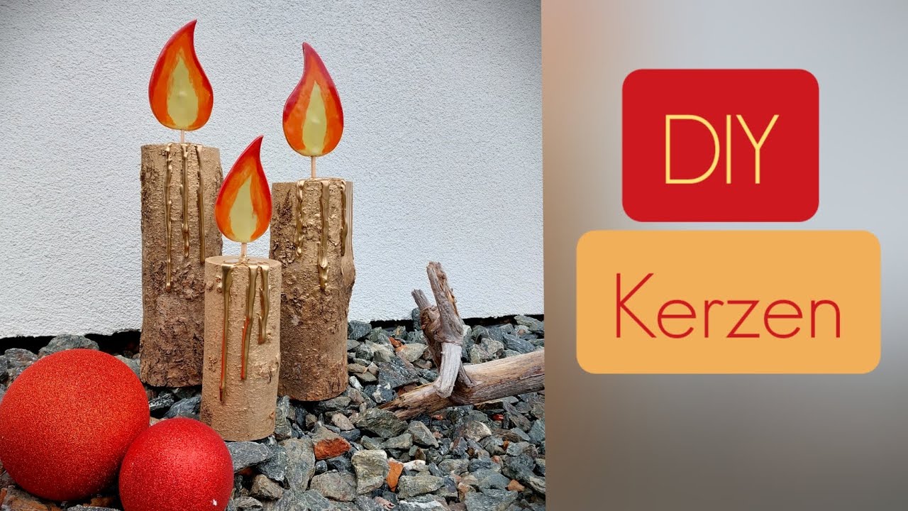 Kerze einfach selber machen ● DIY Basteln ● Deko aus Holz und Keramik