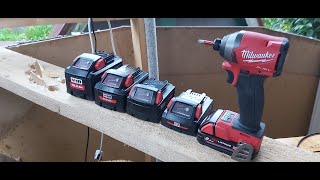 Milwaukee 2853 тест разных аккумуляторов