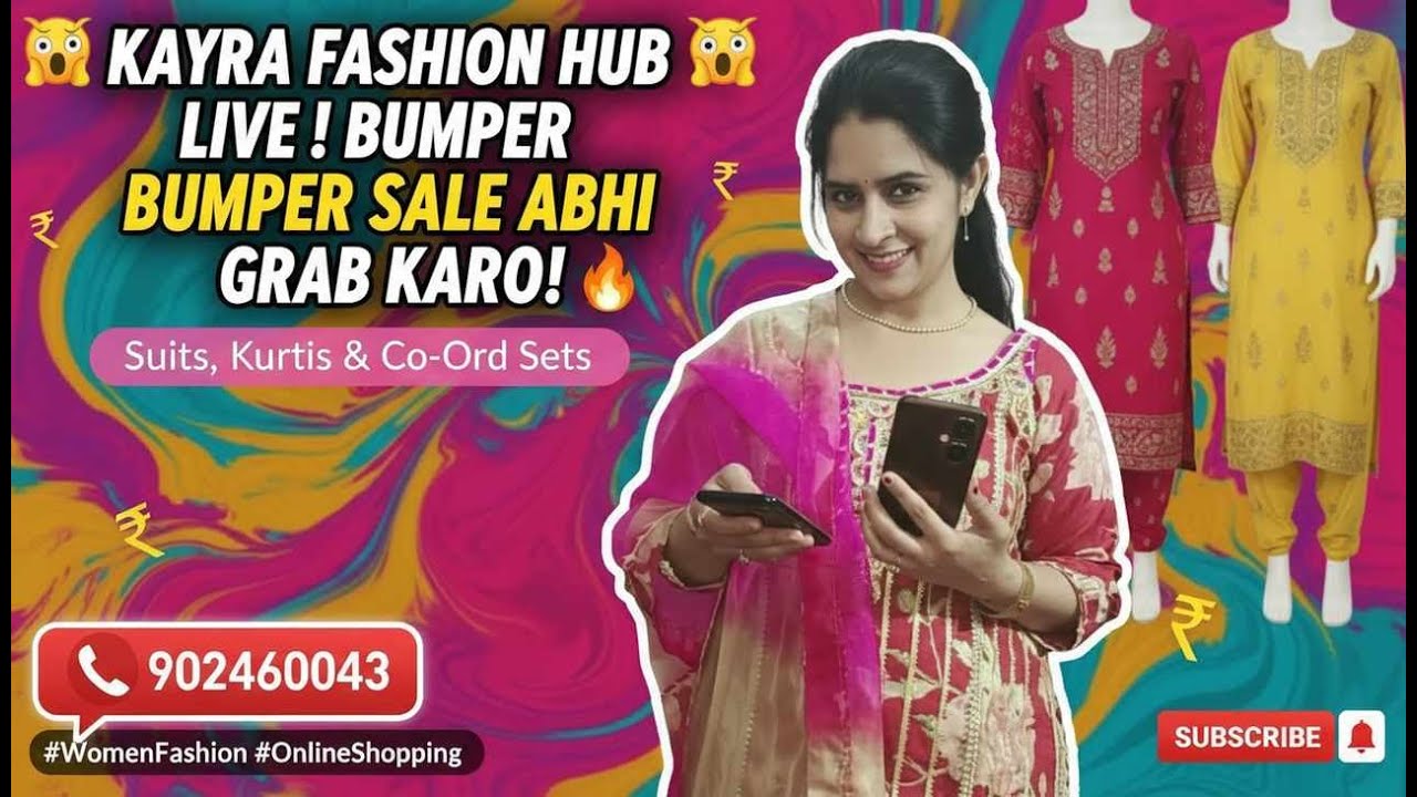 Kayra Fashion Hub LIVE | Suits, Kurtis & Co-Ord  Sale | Book Now 📞 9024160043 #WomenFashion #
