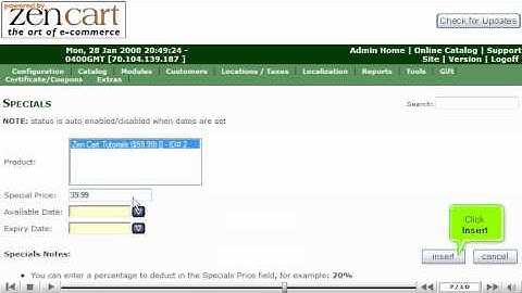 Setup special promotions in ZenCart | ZenCart Special Promotions