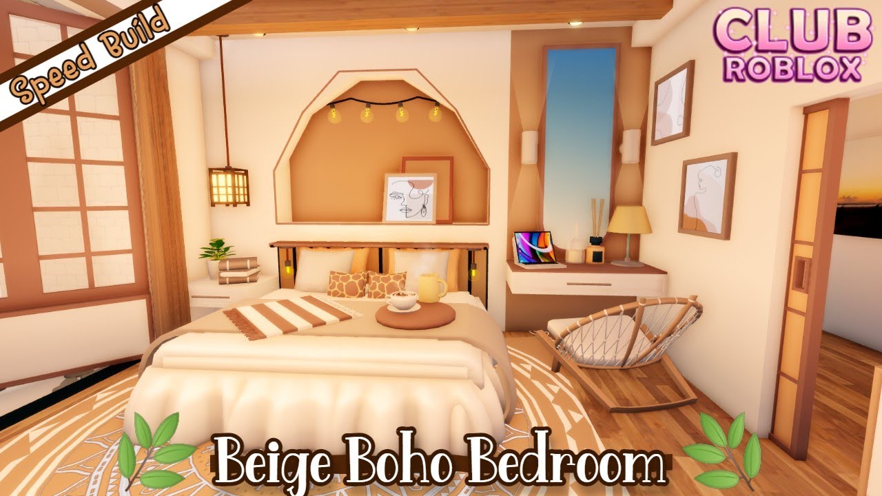 Beige Boho Bedroom 🌱🤎 Speed Build Club Roblox YouTube