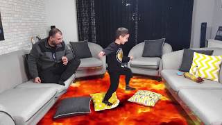 Yerde Lav Var Demi̇r Babasini Lavdan Kurtariyor The Floor Is Lava Challenge