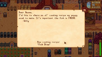 How I learned Fish Stew cooking recipe - Stardew Valley