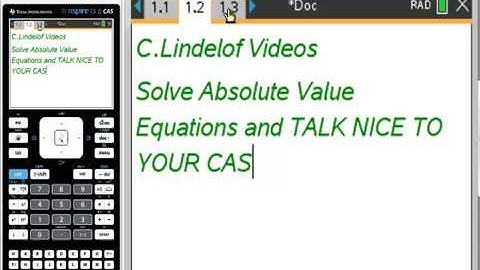 Ti-NSpire CAS Absolute Value Equations