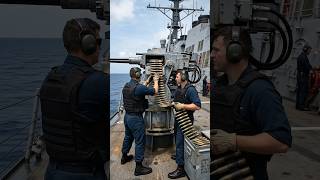 The heartbeat of ship defense: US Navy sailors load the 25mm chain gun with precision and speed