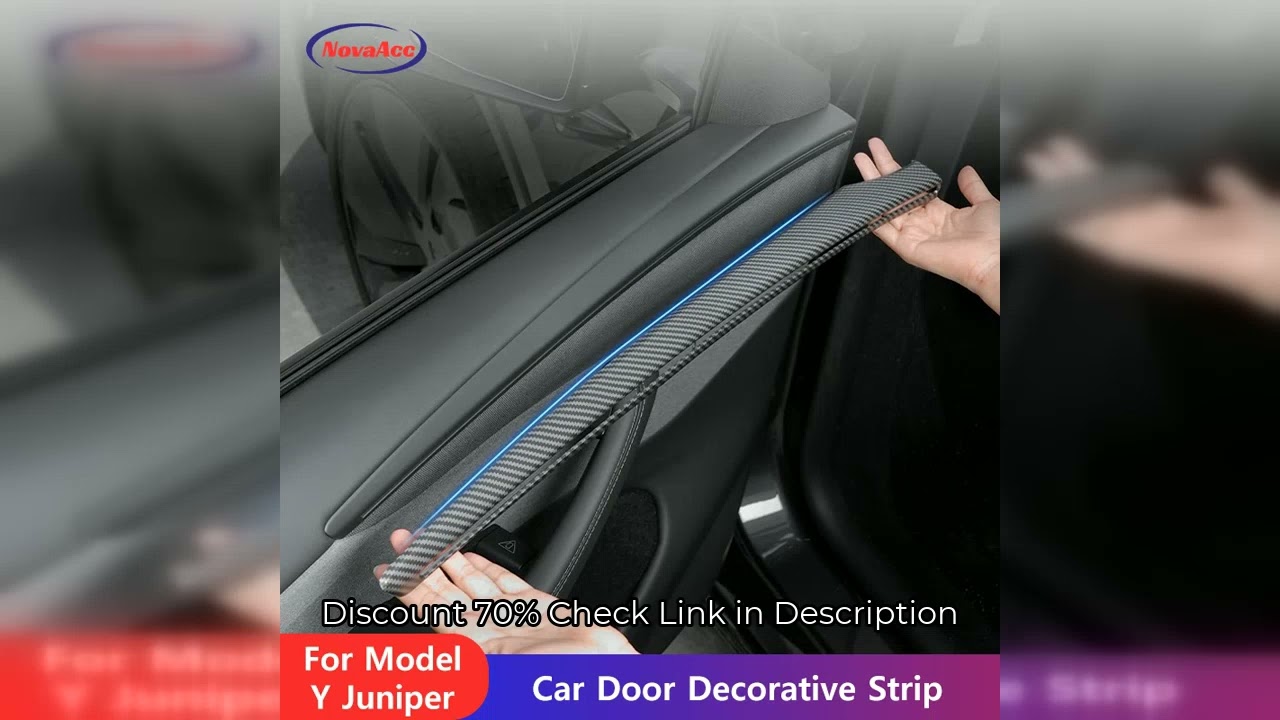Car Door Decorative Strip For Tesla Model Y Juniper 2025 ABS Carbon Fiber Texture Anti - Scratch Wea