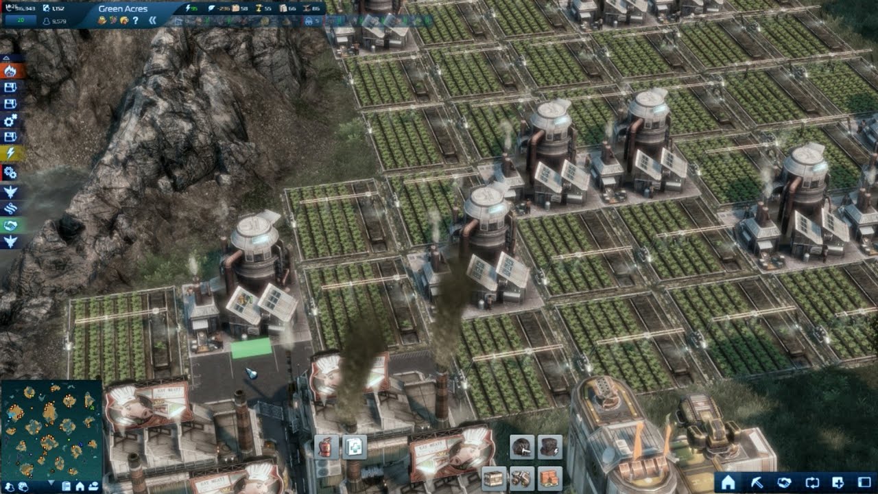 Anno 2070 - the geometry to maximize fields in an irregular island (day 064)