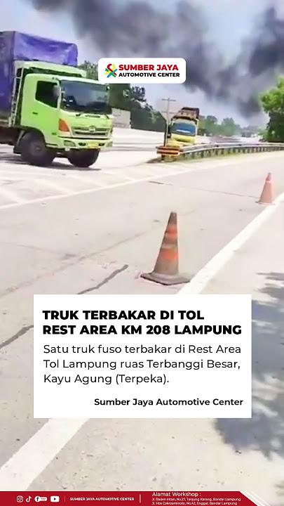 Truk terbakar di Tol Rest Area KM 208 Lampung