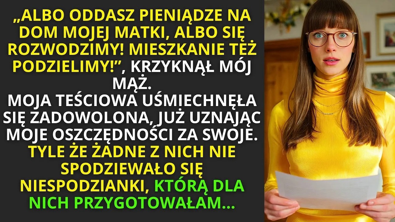“Albo podzielisz mieszkanie i dasz pieniądze mojej matce, albo rozwód!” Tym razem się nie bałam.