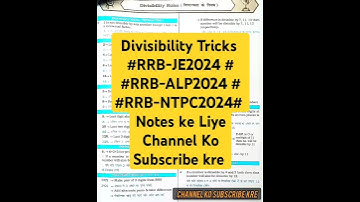 #Divisibility Tricks#railwayexams #alp2024#rrbmaths#rrbje2024#rrbntpc2024#viralshorts#viralvideo