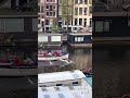 Locals rowing through the canals of Amsterdam