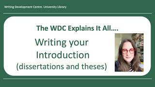 WDC Explains it all: How to Write your Dissertation Introduction