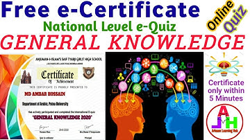General Knowledge Quiz | International Level E-Quiz on General Knowledge
