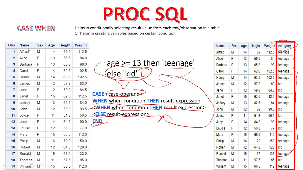 Proc Sql - 3 | Case When In Proc Sql | Creating A New Variable In Proc Sql Using Case When Statement