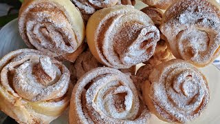 Cele mai simple,mai delicioase Prăjituri rulouri “trandafir” cu cremă fină de bezea|Olesea Slavinski