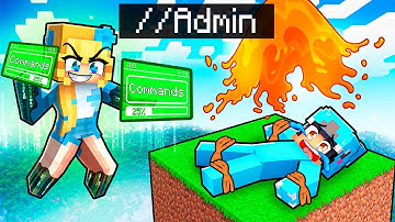 Crazy Fan Girl Uses OWNER ADMIN COMMANDS on One Block In Minecraft!
