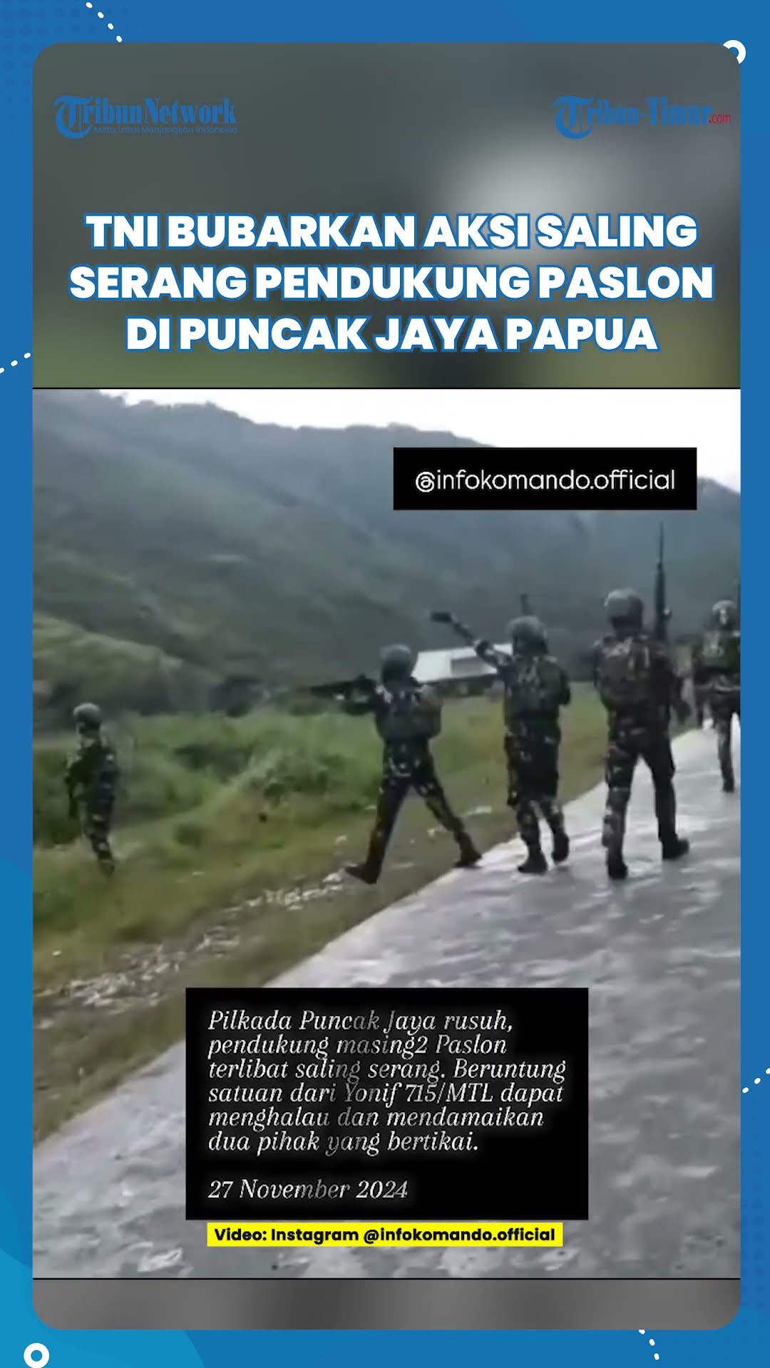 SHORT | Momen TNI di Puncak Jaya Papua Berhasil Bubarkan Aksi Saling Serang Pendukung Paslon