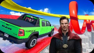 GTA 5 Dr STRANGE Drive On Mega Ramp #gta #drstrange #gtaragdolls