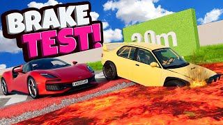 Testing Brakes on Cars VS Dangerous Roads in BeamNG Drive Mods!