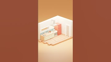 Time to eat! Stylized kitchen animation  #3danimation #shorts #blender