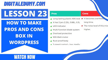 How to Make Pros and Cons Box in Wordpress | i2 Pros Cons