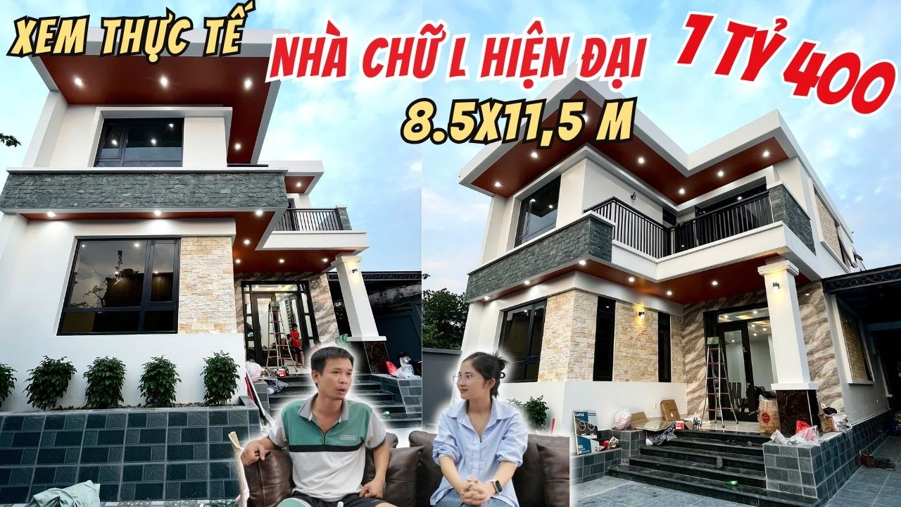 Xem Thực Tế Siêu Phẩm Nhà Chữ L đẹp hiện đại chi phí hoàn thiện chỉ 1,4 tỷ tại Thái Bình?