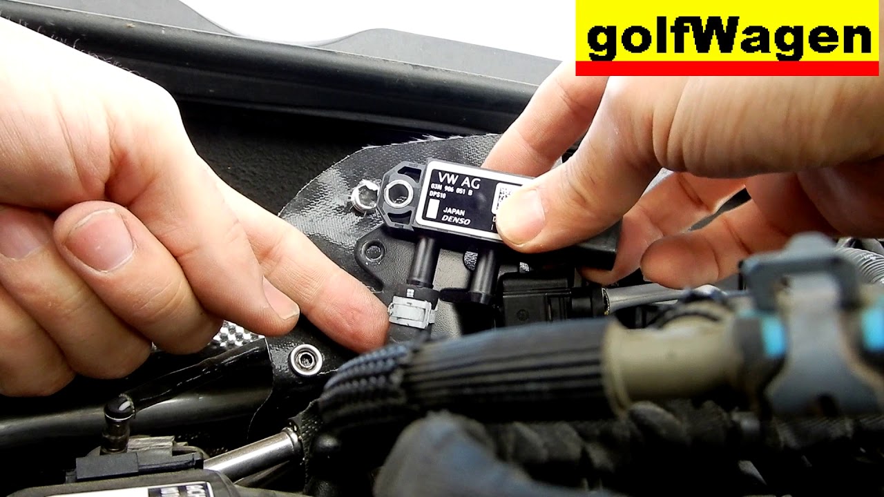 VW Golf 7 DPF differential pressure sensor removal 