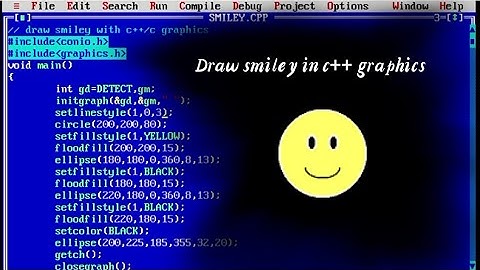C++ program to draw smiley face in c++ graphics| graphics c| draw with code
