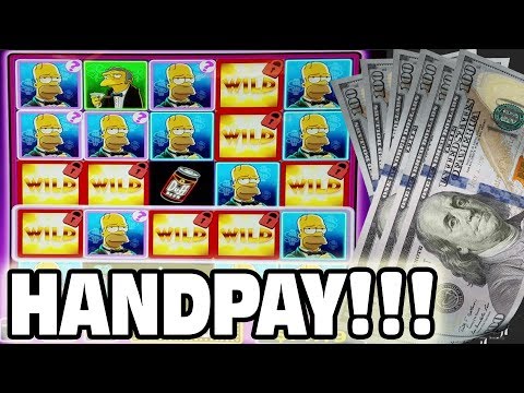 SLOT MACHINE JACKPOT  ★  THE SIMPSONS  ★ HUGE WIN AT THE CASINO