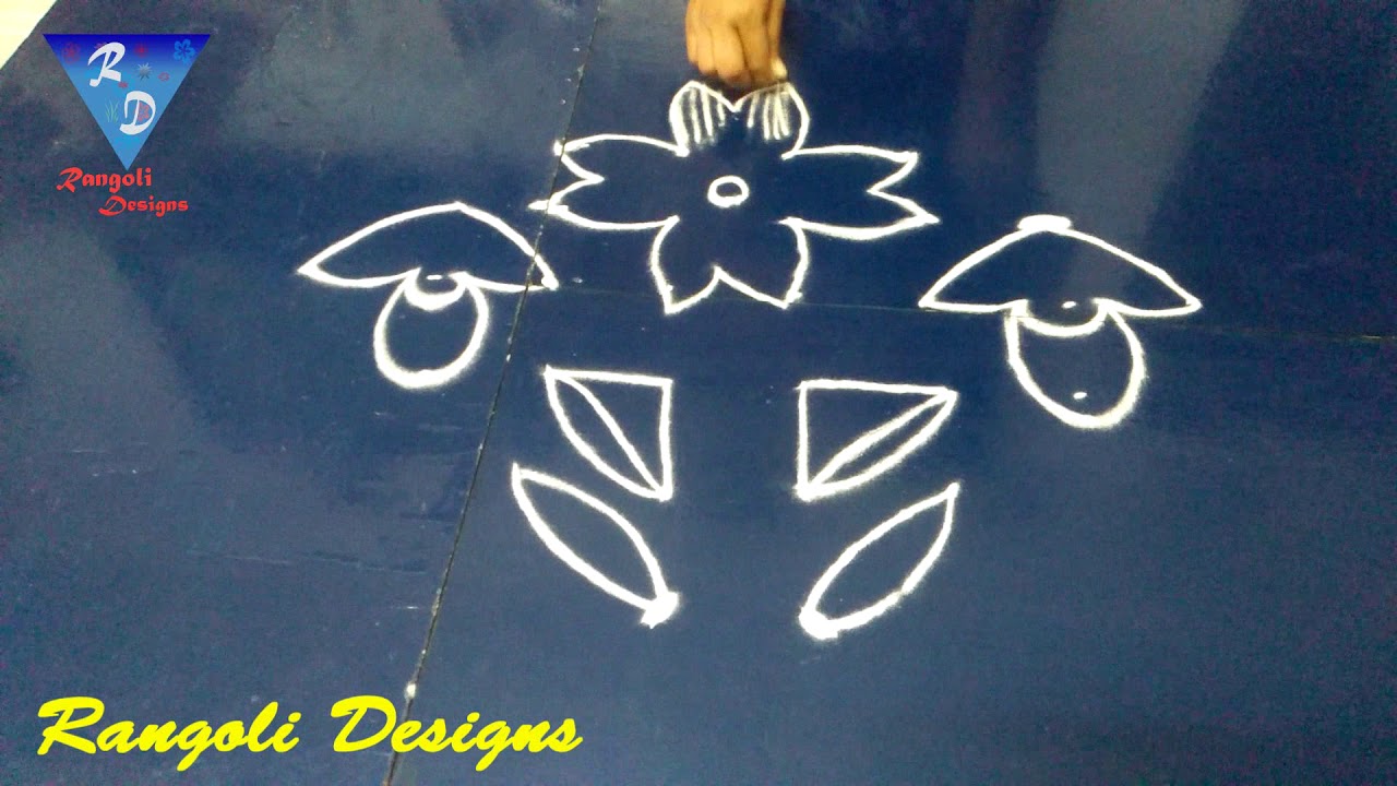 simple flower vase rangoli designs with dots easy muggulu designs chukkala muggulu kolam