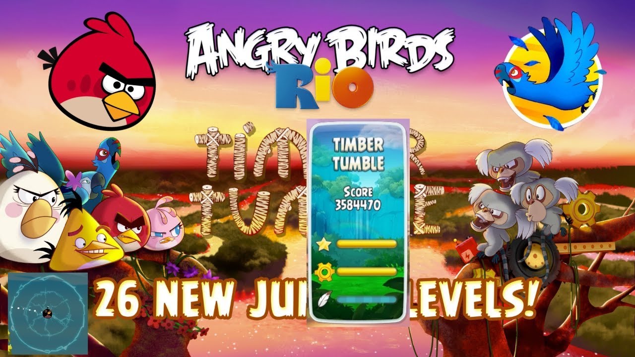 Angry Birds Rio Timber Tumble All Levels.