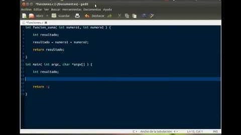 Funciones en lenguaje C (Ubuntu 12.04)