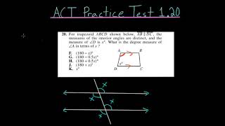 ACT Practice Test 1.20: Parallel Lines