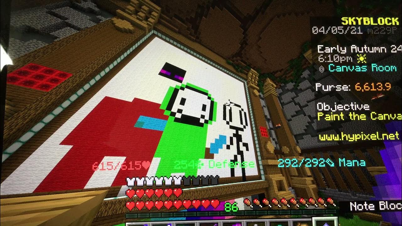 Me painting the canvas in hypixel Minecraft YouTube