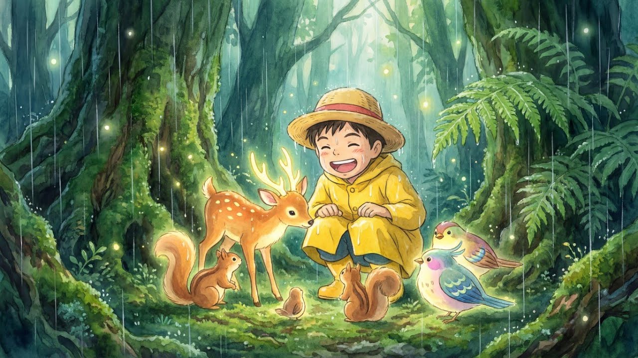 "A Magical Rainy Day in the Forest | The Most Relaxing Ghibli Story You Need Today 🌧️🌿"