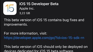 iOS 15 Download Beta Profile