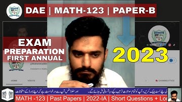 DAE | MATH-123 (B) | Paper Preparation (2023-IA)