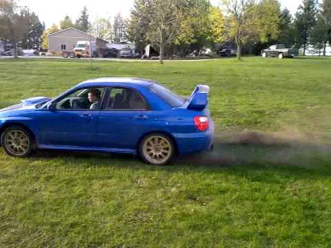 Subaru burnout on lawn