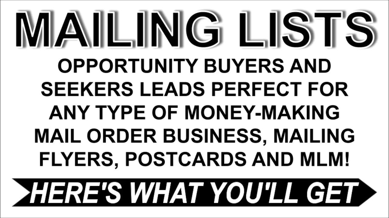 Opportunity Buyers Seekers Mailing Lists Are Perfect For Your Postcard
