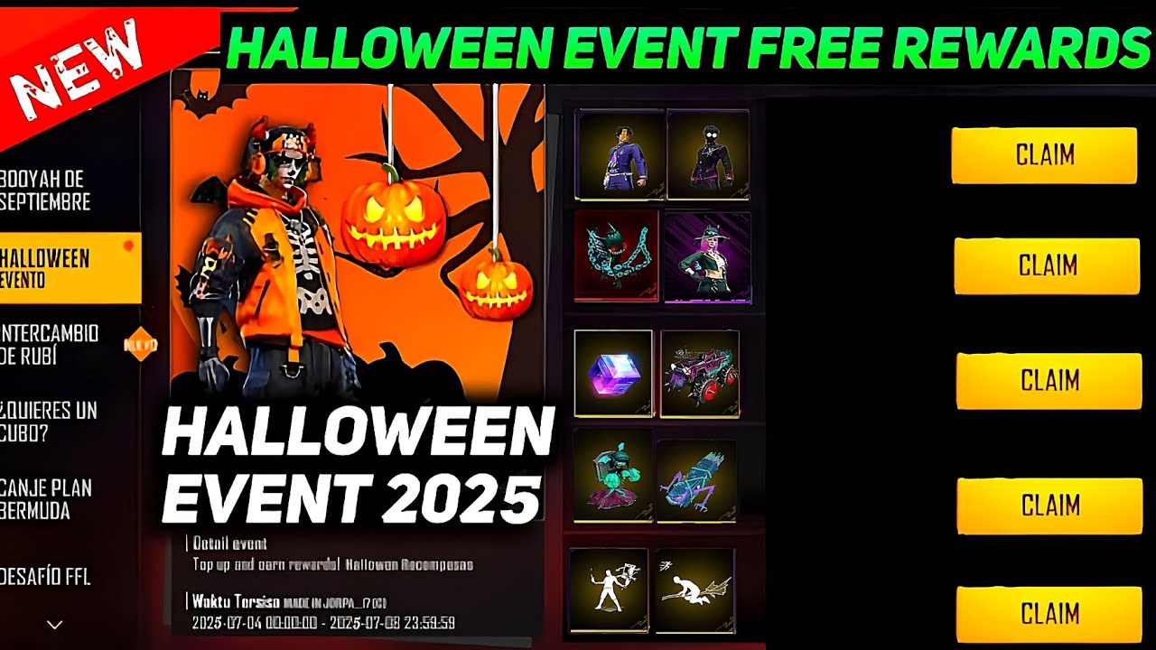 Halloween 2025|Halloween event & rewards|free fire new event|tonight update|new Halloween item  free