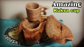 Kuksa bardak ( Kütük kutusu ile birlikte)  - DIY wooden cup | Murat Gündüz