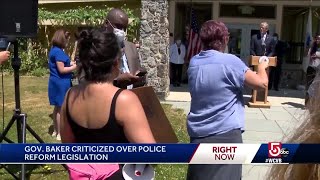 Woman confronts Gov. Baker about policing reforms