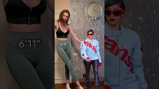 Cardi B @cardib #height #comparison #tallgirl #fyp #trendingshorts #giant #cardib #tall #celebrity