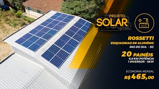 Energia Solar - Rossetti Esquadrias de Alumínio - Rio do Sul, SC