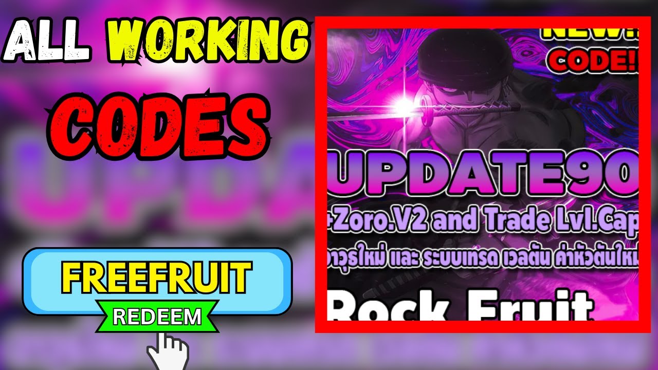 All Rock Fruit codes to redeem for EXP & Lucky Drop items