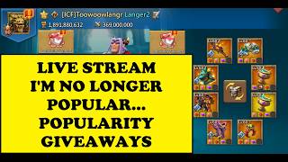 LIVE STREAM - I'M NO LONGER POPULAR :( - Let's giveaway some popularity feathers!!!