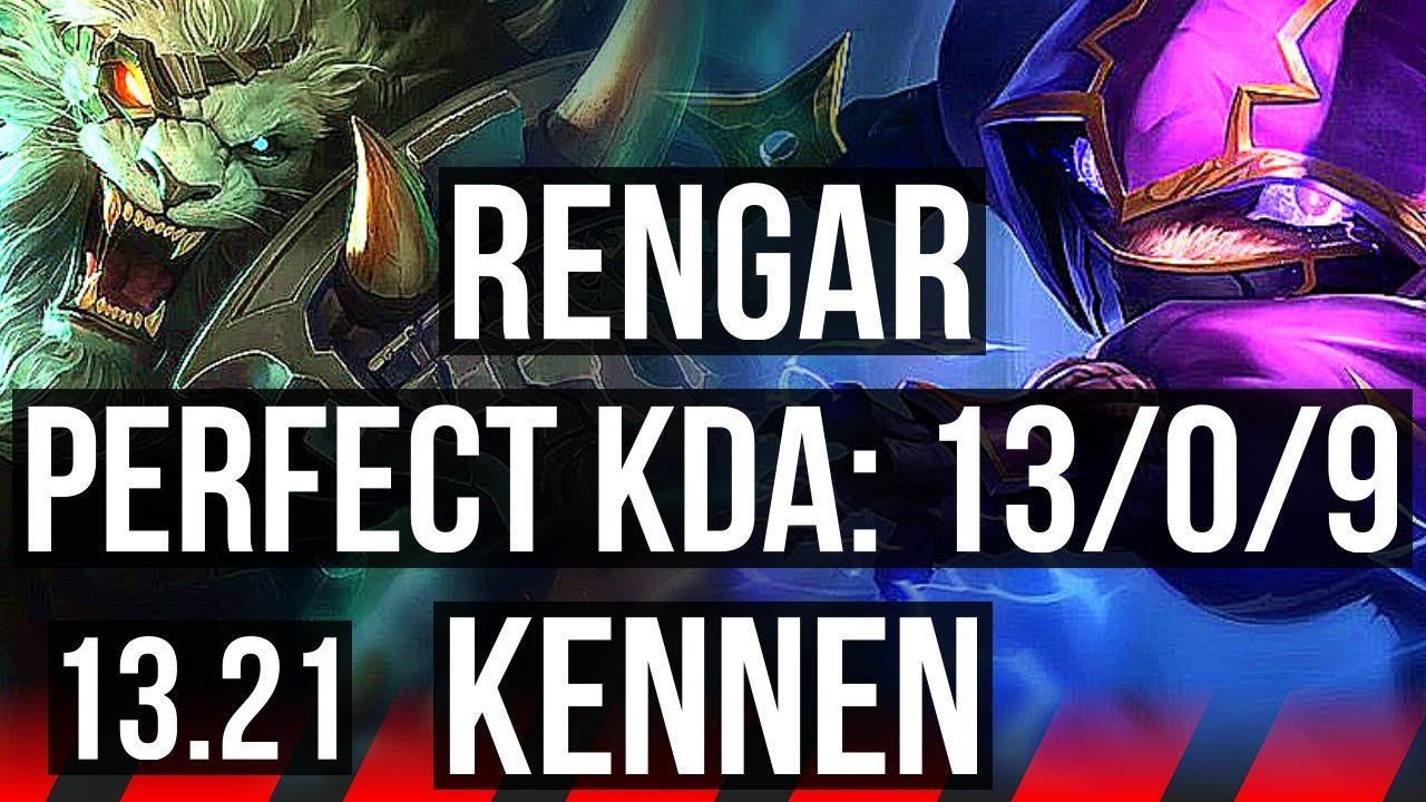 RENGAR vs KENNEN (TOP) | 13/0/9, Legendary, 1.8M mastery, 800+ games ...